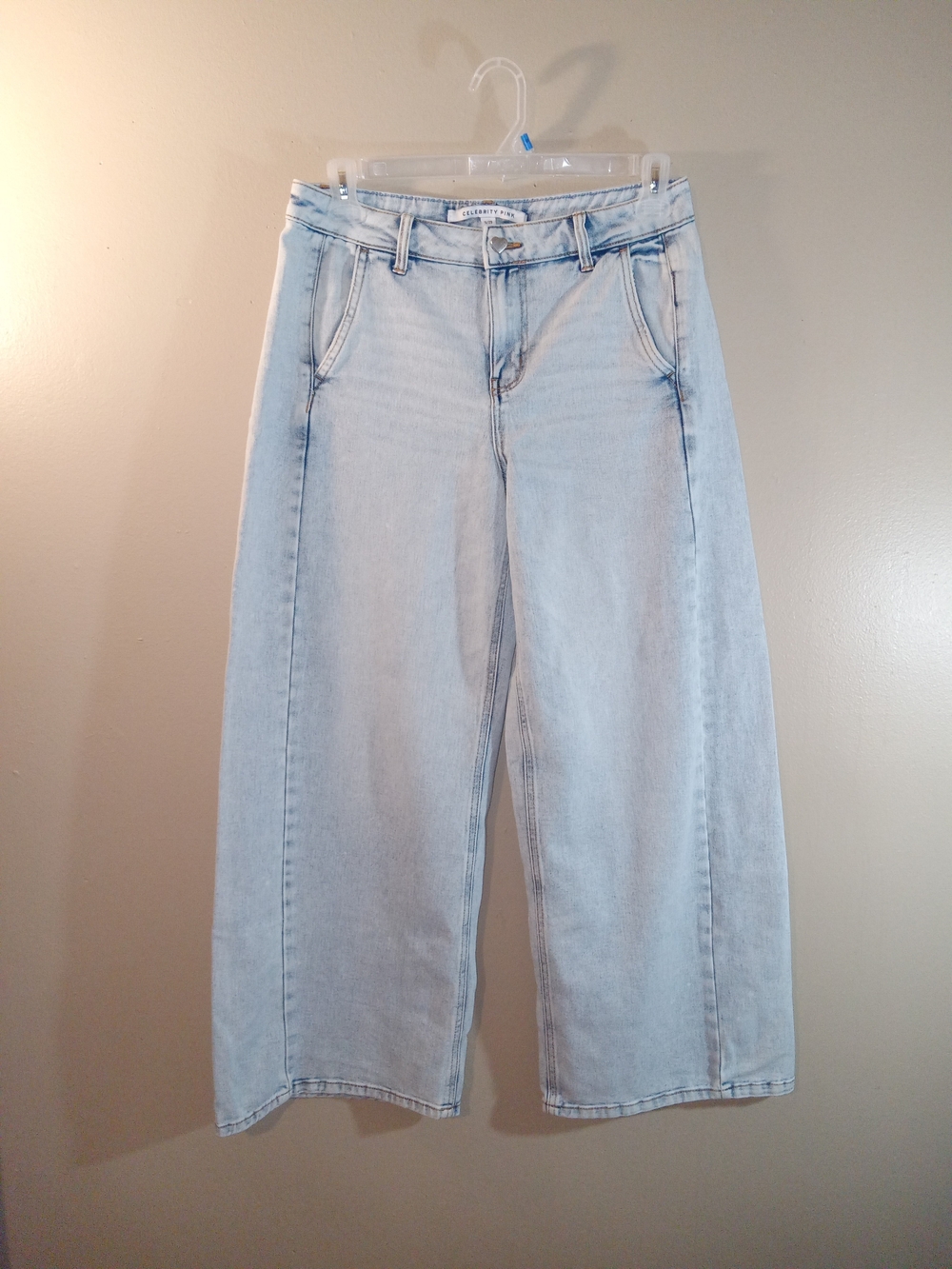 Celebrity Pink Light Wash Wide Leg Jeans